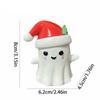Cartoon Christmas Hat Ghost Figurine Mini Ghost Car Ornament Christmas Ghost Resin Ornament  Desk