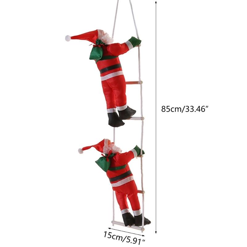Christmas Holiday Decor Ladder Rope Climbing Santa Christmas Tree Ornament Creative Tree Hangings Long Lasting