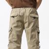 JAYSCE Unisex Cotton Convertible Cargo Pants Multi-Pocket Outdoor Hiking Trousers Detachable Shorts Elastic Waist