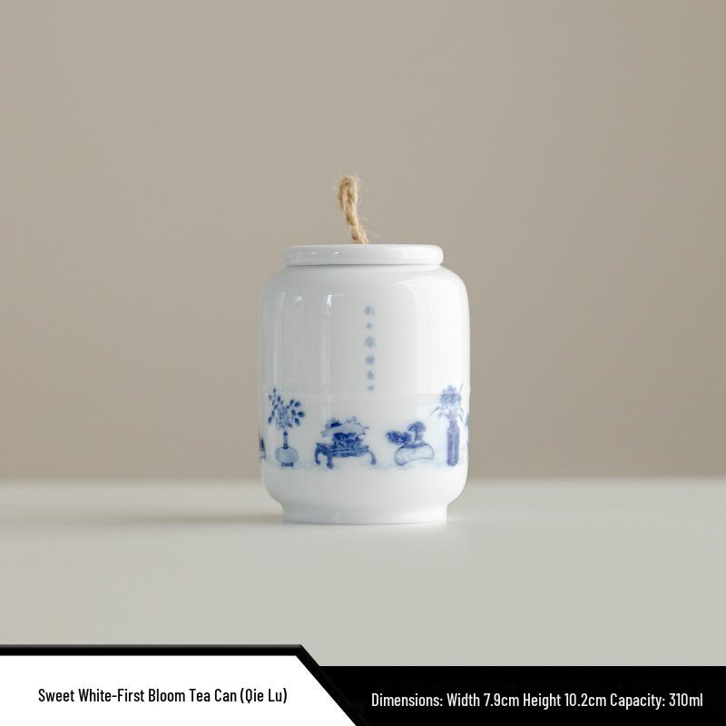 Moisture-Proof Jade White Porcelain Tea Caddy - High-Grade Sealed Ceramic Storage Jar with Custom Logo