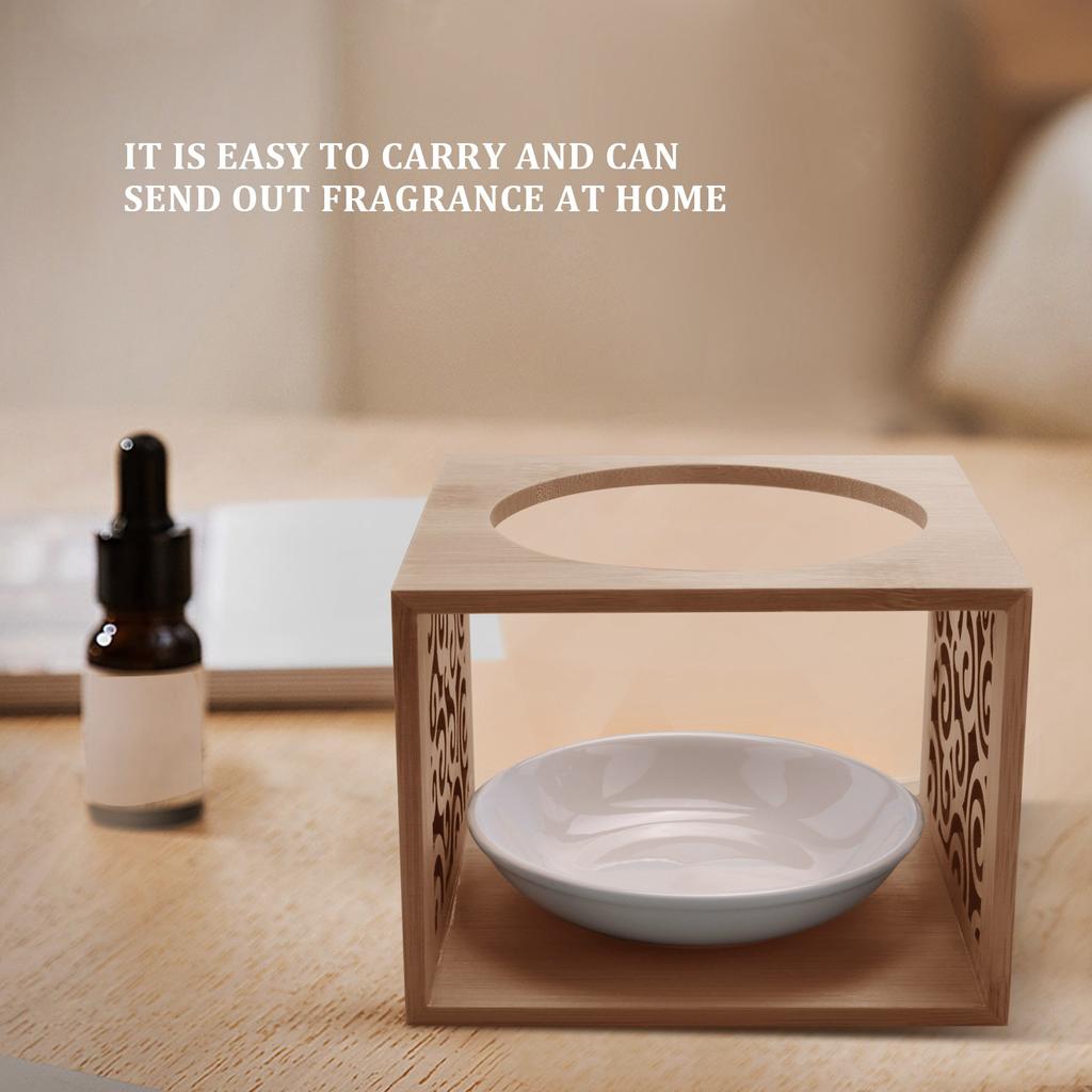 M-Modern-Wooden Bamboo Hollow Fragrance Lamp Oil Furnace Aroma Burner Candle Holder Elegant And Attractive Home Office Decoratio