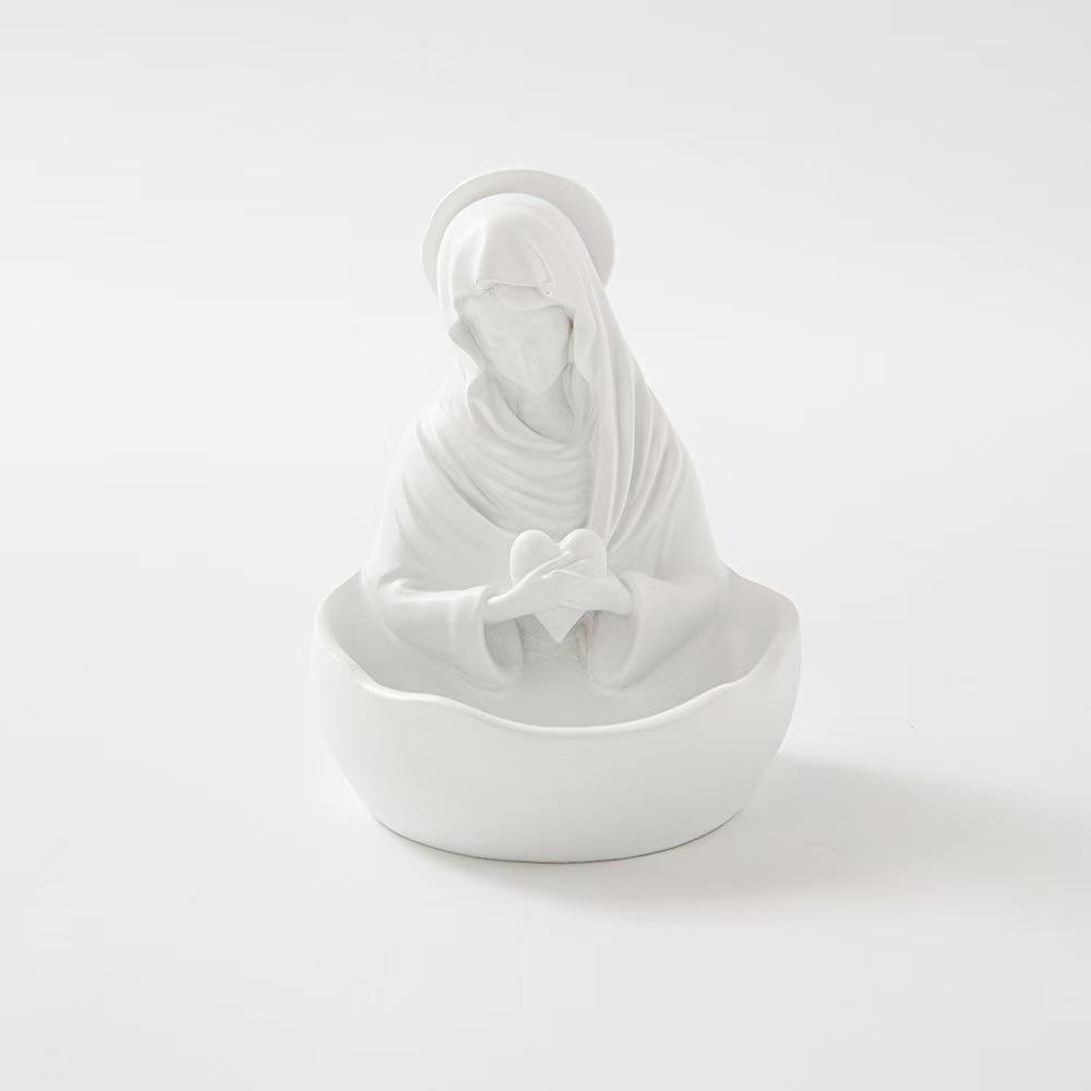 1Pc Modern Minimalist Resin Craftsmanship Virgin Mary Decorative Bowls Bookshelves and Console Tables Home Decorations