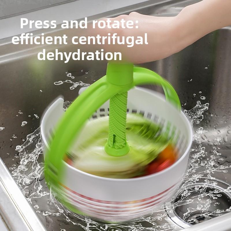 Modern Minimalist Pp Salad Spinner With Hand Press For Fruit And Vegetable Draining