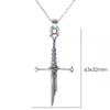 Gothic Warrior Cross Pendant Necklace With Silver Alloy Geometric Design For Women