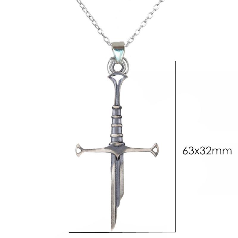 Gothic Warrior Cross Pendant Necklace With Silver Alloy Geometric Design For Women