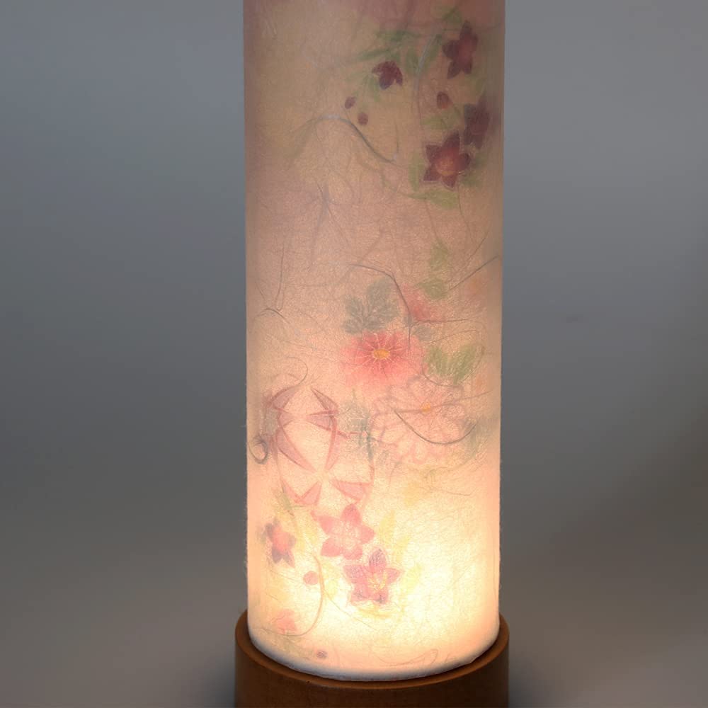 Bon Festival Lantern No. 2921 Chrysanthemum and Bellflower Cordless Japanese Lantern, Modern Cordless Double-Layered