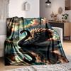 1pc Black Swan Art Print Blanket Lightweight Flannel Blanket Throw Blanket For Sofa, Bed, Travel, Camping, Livingroom, Office, Couch, Chair, And Bed Y