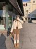 High-Waisted Khaki Corduroy A-Line Skorts for Women - 2026 Autumn/Winter Hip-Covering Pleated Wide-Leg Style.