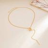 Ingemark Sexy Long Chain Hollow Round Pendant Choker Necklace for Women Minimalism Adjustable Sweater Chain Couple Jewelry Gift