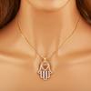 AIBEF Turkish Crystal Heart/Star Hand Palm Hamsa Pendant Necklace Copper Zircon Jewelry For Women Gift  Dropshipping