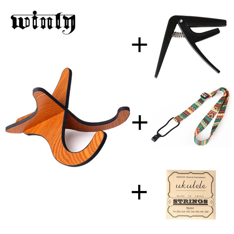 Ukulele Accessory Kit: Stand, Strap, Capo, Strings Ukulele Accessory Set