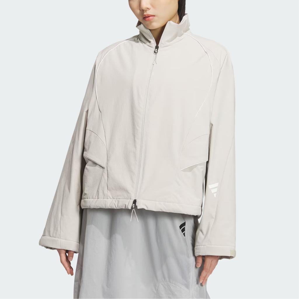 Adidas Fustl Wv Jacket Casual Loose Stand Collar Long Sleeve Jacket Women Jacket Miracle-Bauxite-Brown Bright-White JY8061