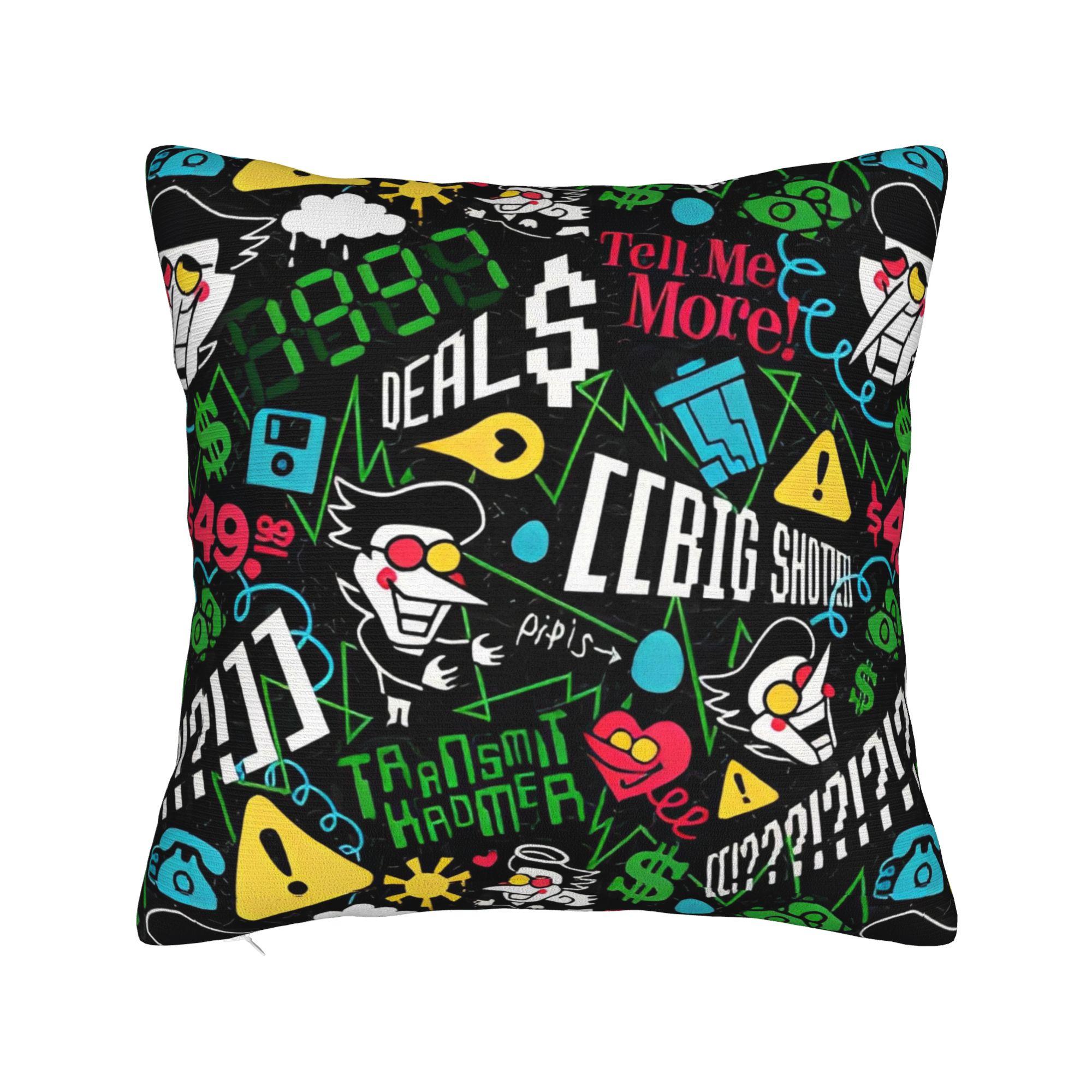 Domo Kun Cartoons Square Pillow Cases Cushion Covers Customized Polyester Decor Pillowcase for Sofa 4040cm 30x30cm 12x12in