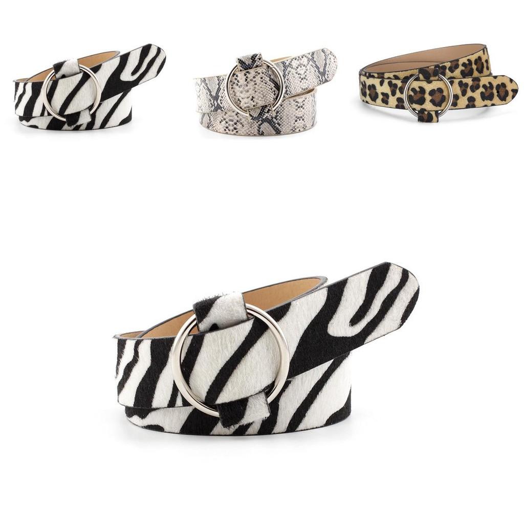 Womens Versatile Wide Noloop Belt In Fashionable Animal Textures For Contemporary Styles Casual