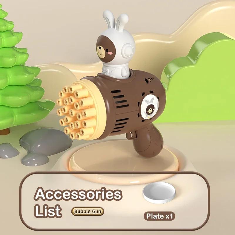 Bubble Water Toys Space Rabbit Bubble Gun for Kids Bubble Machine Automatic 23 Hole Bubble Maker Outdoor Beach Party for Kids