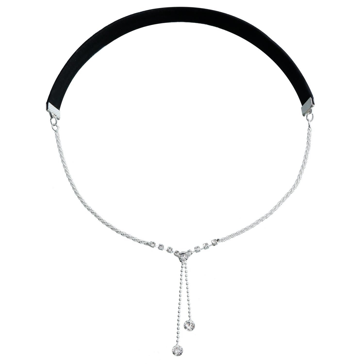 European and American sexy beach simple flash diamond thigh chain geometric tassel body chain rhinestone metal chain leg ring hottie