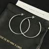 925 Sterling Silber Übertriebene Geometrische Creolen - Nischenhafter Kalter Stil C-förmige Kreise für Damen