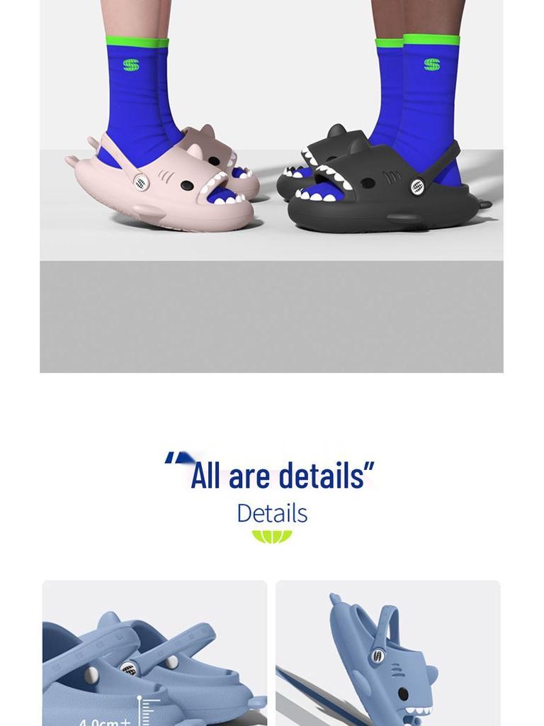 Shark Cartoon Anti-Collision Slippers for Women & Men - Summer Non-Slip Lazy Sandals with Thick EVA Soles
