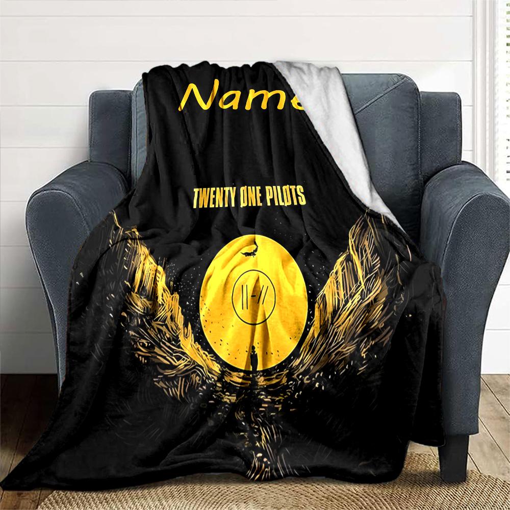 Customiz Name Personality Twenty One Pilots Blanket Soft &Warm Sofa Office Bed Travel Lunch Break Blanket, Gift Suitable All Seasons