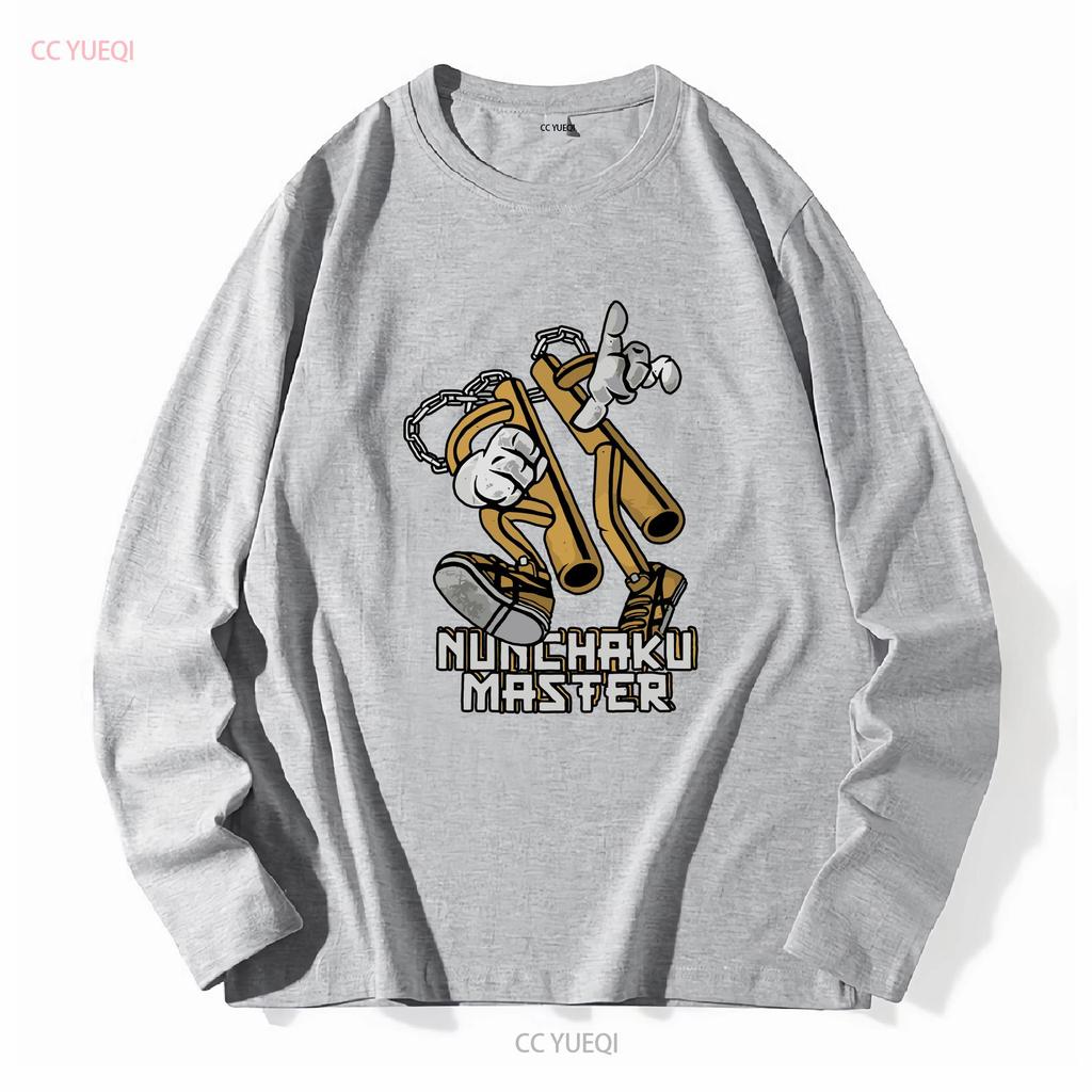 Nunchaku Cartoon Kobudo Master T Shirt nunchuks chainsticks chuka sticks Karate Martial Art Shop long or short sleeves vintage