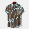 Hawaiian Shirt Men Summer Short Sleeves Tops Beach Street Lapel Blouse Male Clothes