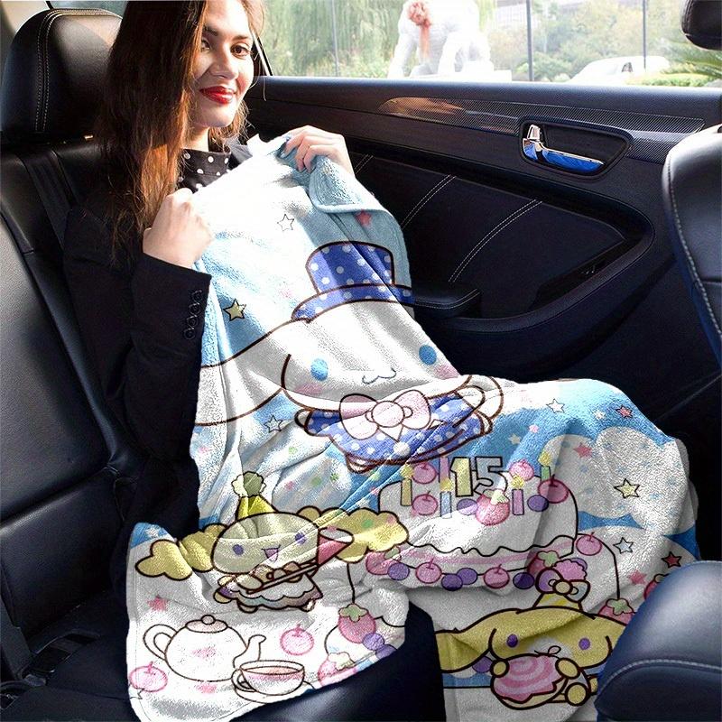 1pc, Sanrio Celebrate with Cinnamoroll: Cozy Home Decor Blanket, Perfect Gift! Flannel Throw Blanket for Bedroom, Living Room, Travel, Camping, Car, B