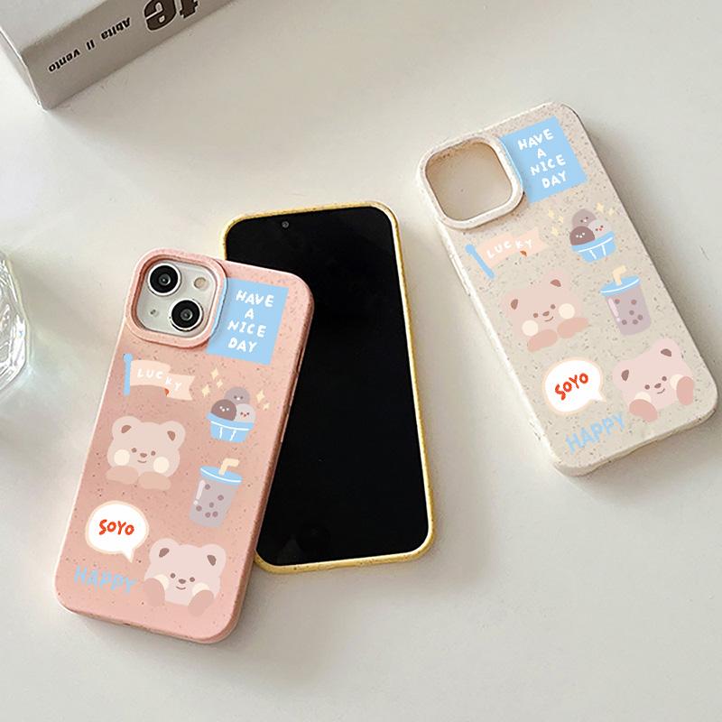 Mobile Phone Cases for iPhone 11 13 XR 15 Pro Max 12 14 Pro Max Case iPhone 16 7 Plus 8 Plus XS Max Degradable and Environmentally Friendly Anti-fall