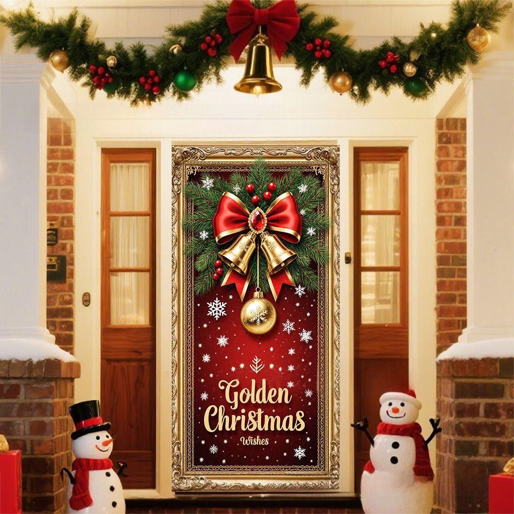 Atmosphere Arrangement Door Decoration Background Santa Claus Banner Door Frame