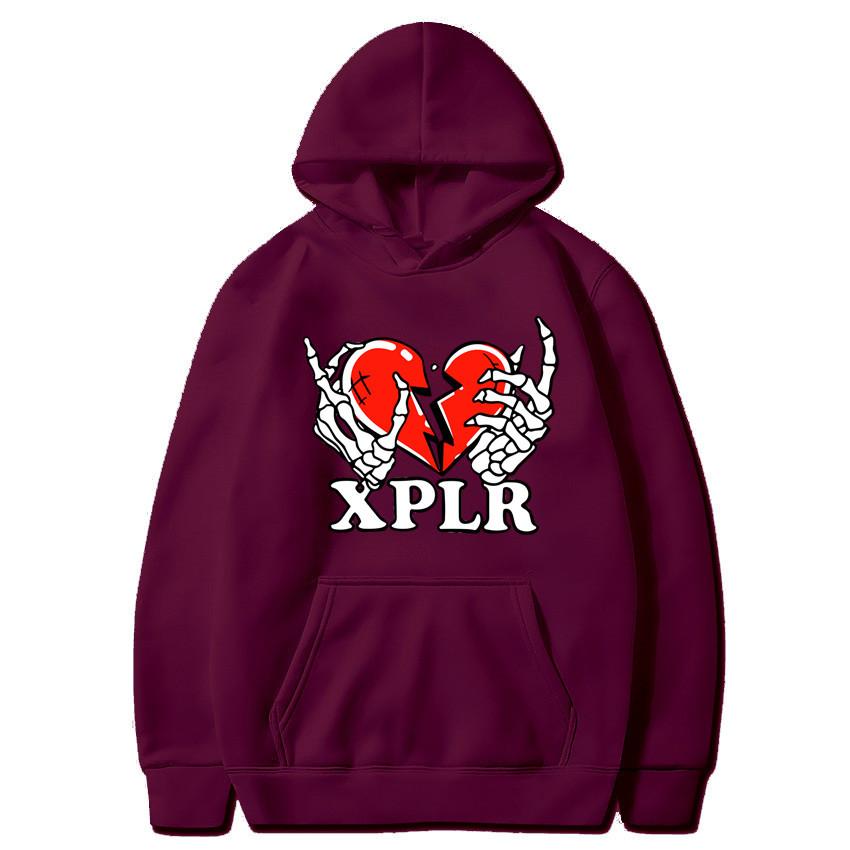 Heartbreak Print Hoodies Autumn Winter Fashion Fleece Casual Loose Sweatershirt Hooded for Men Women