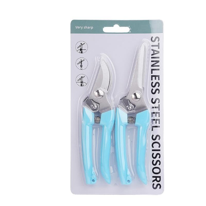 2Pcs Pruning Shears Stainless Steel Garden Shears Handheld Gardening Scissors
