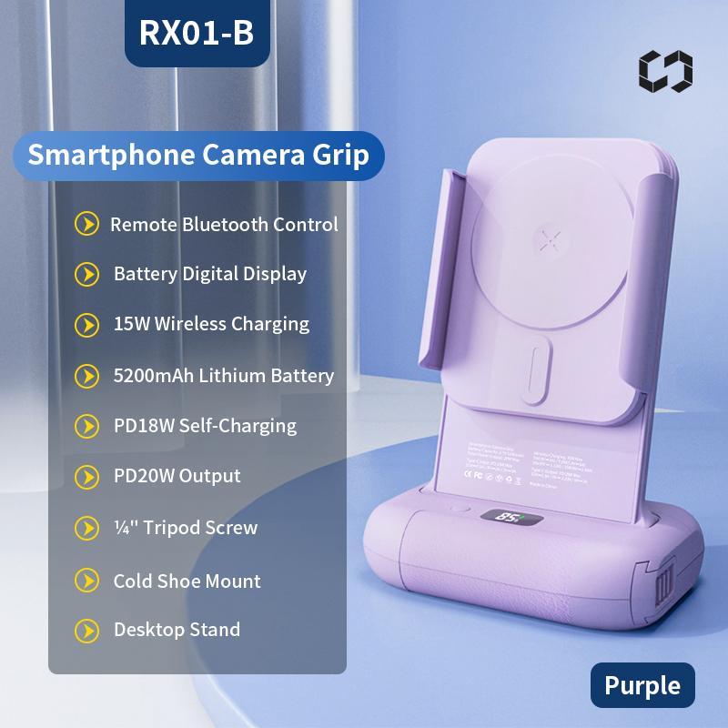 Upgraded Smartphone Camera Shutter Grip Bluetooth Selfie Handle Camera Photo Stabilizer With Fill Light Wireless Charging