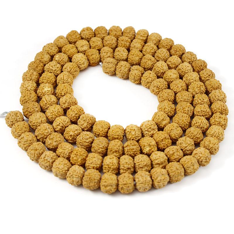 Naturalna Mala Rudraksha 108 Koralików 6 8 10 12 mm Koraliki Buddyjskie do Modlitwy Medytacji do Tworzenia Naszyjników Bransoletek Biżuterii Akcesoria