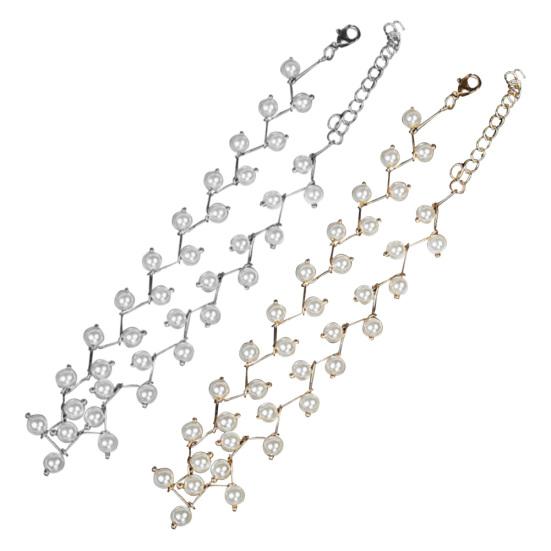 Fashion Women Faux Pearl Beaded Choker Short Chain Necklace Party Jewelry Gift