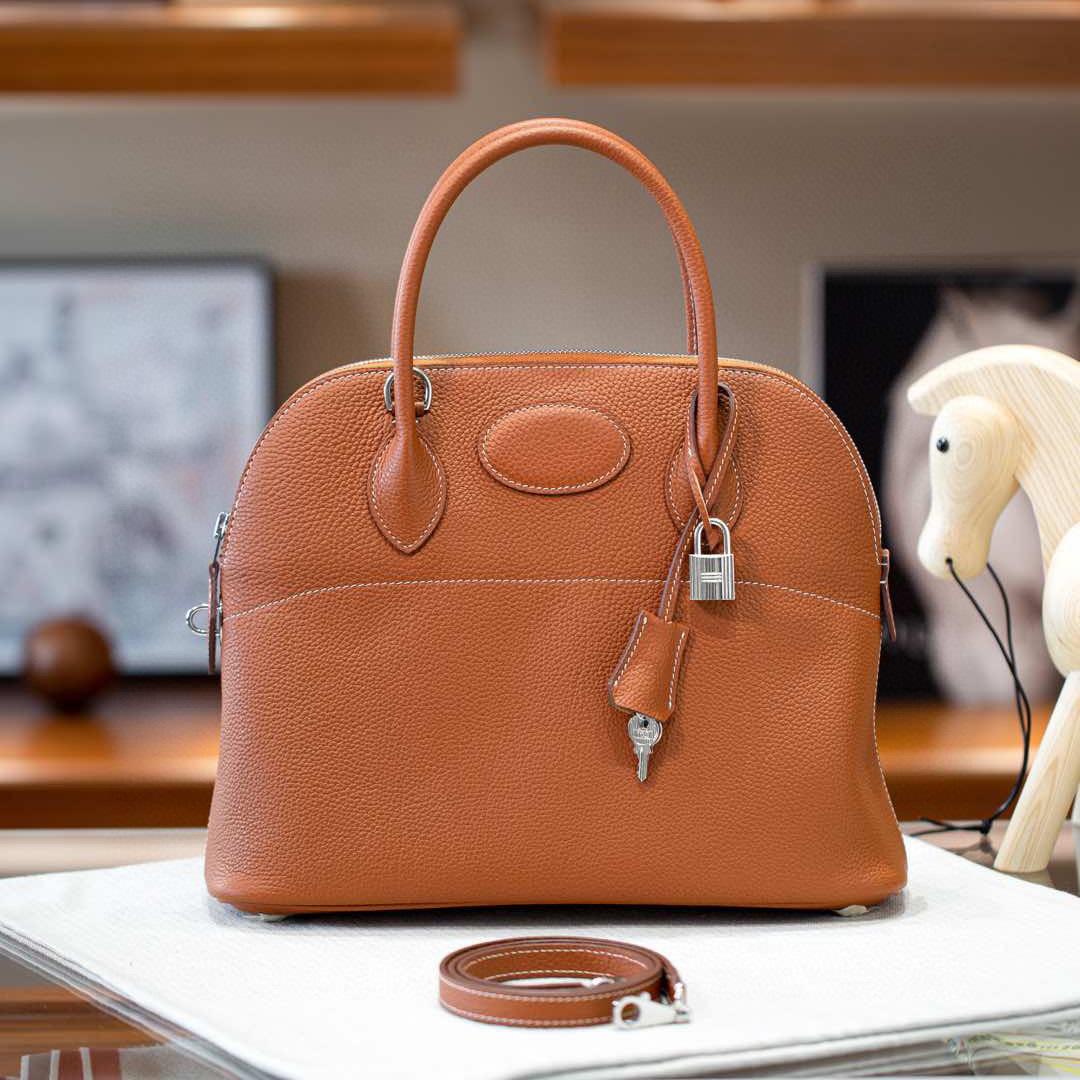 

Bao Yanqiu 31cm Cowhide Five-Gold Head Layer Cowhide Large Tote Bag Half-Handmade Ntogo Real Leather Handbag Single Leather Bag For Women 35x12x25cm коричневый