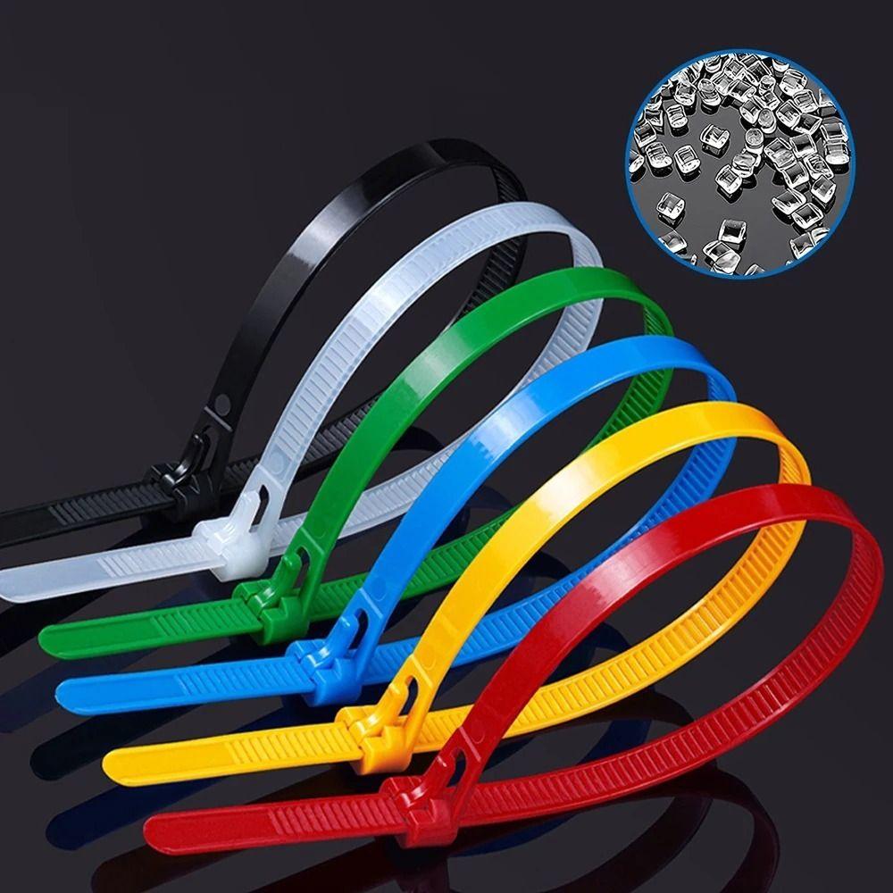 100pcs Reusable Bundle Belt Nylon Strapping Tape Household Goods Cable Ties  Garden
