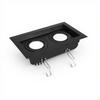 Recessed DoubleHead lightemitting diode Downlight, Square Adjustable, Hallway Ceiling BlackWarm