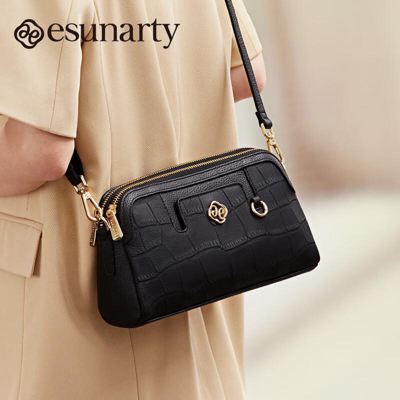 ESUNARTY Women s Genuine Leather Crossbody Bag