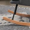 Rocking Chair with Stool, comfortable, up to 130 kg, Linen Look, 64x89x90cm, Grey