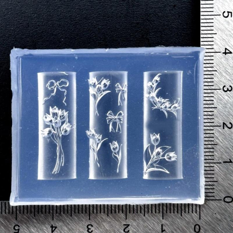 Flexible Silicone Crafting Mould With 3D Embossed Pattern For Nail Art Accessories And Resin Jewelry