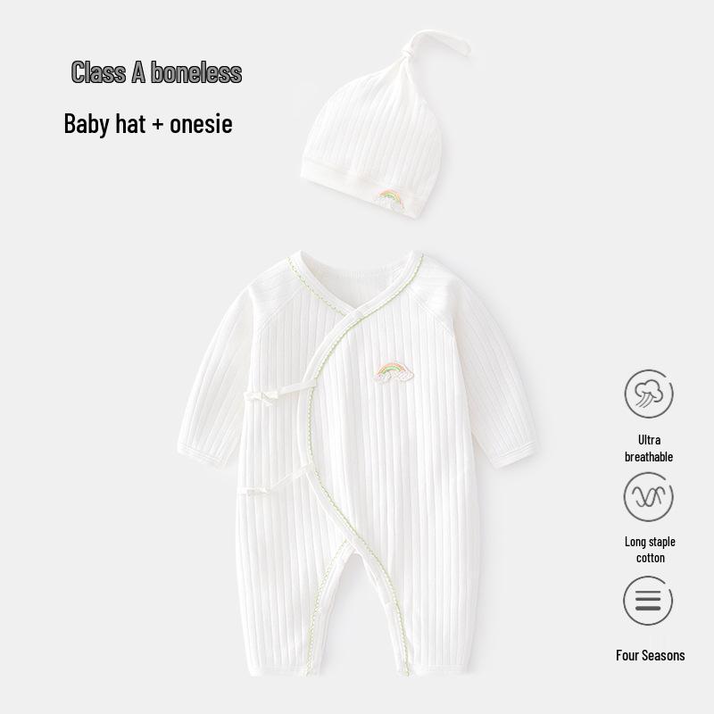 Newborn Boneless Harem Romper - Spring/Autumn Pure Cotton Crawling Suit for Boys & Girls