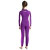 Girls Wetsuit Full Body Neoprene Thermal Swimsuit 2.5MM for Kids Long Sleeve Diving Surfing Suit with Front Zipper for
