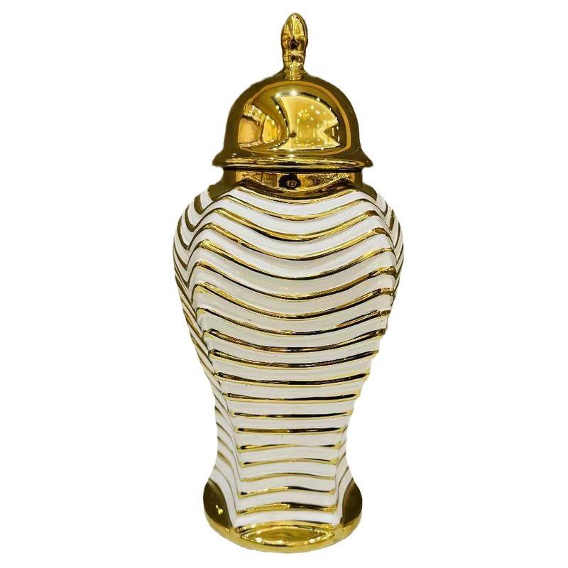 home decor Platinum ginger jar vase Nordic living room home decoration bedroom living room ginger jar decoration jar flower pot