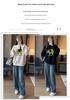 Korean Style Maternity Sweatshirt & Jeans Set - Spring/Autumn High-End Round Neck Outfit