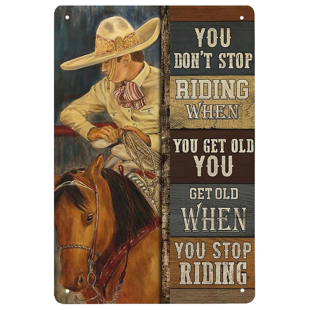 Metal Tin Signs Wild West Cowboys Wall Decoration Plaque Vintage Art Poster Iron Painting for Man Cave Home Cafe Garden Club Bar