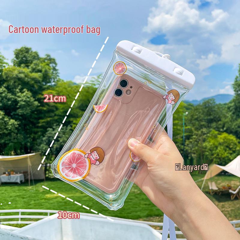 Waterproof Touchscreen Phone Pouch for Swimming and Rafting - Self-Sealing Transparent Case
