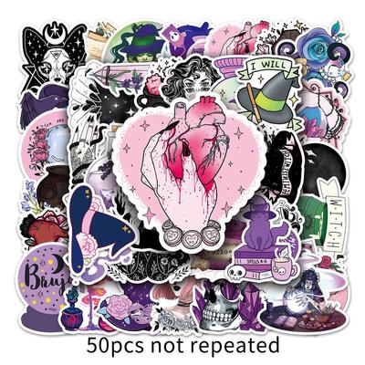 Naklejki na deskorolkę 50 szt. Naklejki czarownicy Magic Naklejki na deskorolkę Naklejki na sporty ekstremalne Etui na kółkach Kubek na gitarę Notatnik Naklejki na trendy