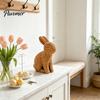 Holiday Gift for Home 3D Printed Wicker‑Look Bunny Figurine, Rattan Texture Rabbit Statue, Easter Decor Weather Resistant Decorative Ornament Indoor