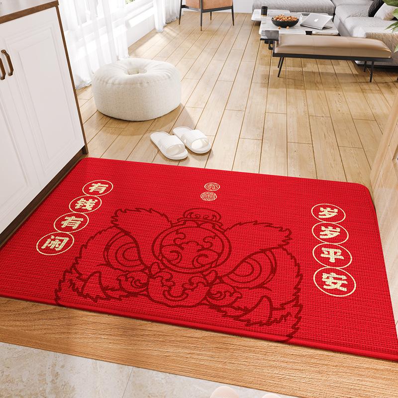 Nový čínský vstup a výstup bezpečný novoroční podložka do dveří Červená slavnostní podložka protiskluzová novoroční dveře odolné proti opotřebení