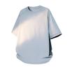 Fitness-T-Shirt mit kurzen Ärmeln, feuchtigkeitsableitend, schnelltrocknend, für Laufen, mit abgerundetem Saum