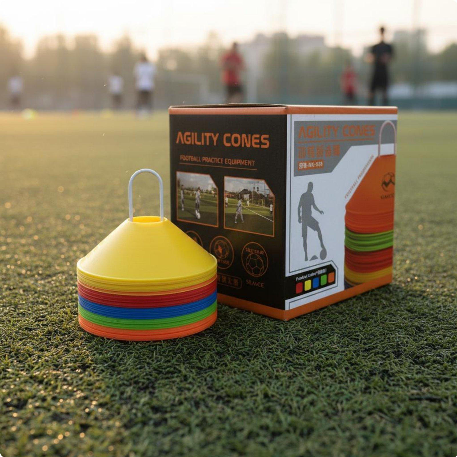 Soccer Training Cones HighVisibility Colors Agility Disc Field Marker Discs for Coaches,